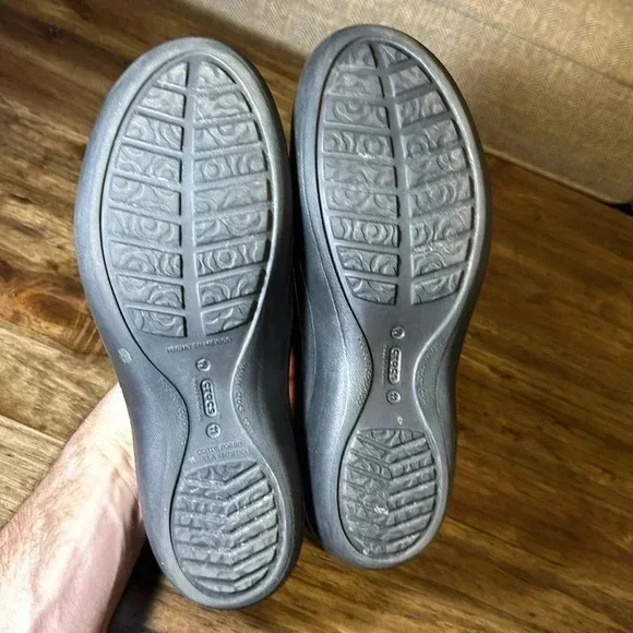 Crocs Women’s Black Slip On Flats Shoes w/Backstrap Size USA 11 - Picture 5 of 7